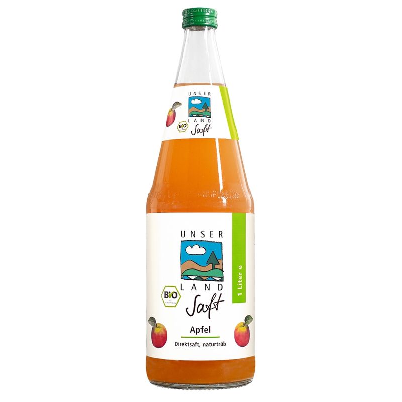 UNSER LAND UNSER LAND Bio Apfelsaft, 6x1l - Produktbild