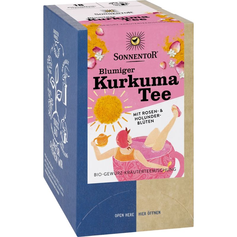 Sonnentor Blumiger Kurkuma Tee, Doppelkammerbeutel - Produktbild