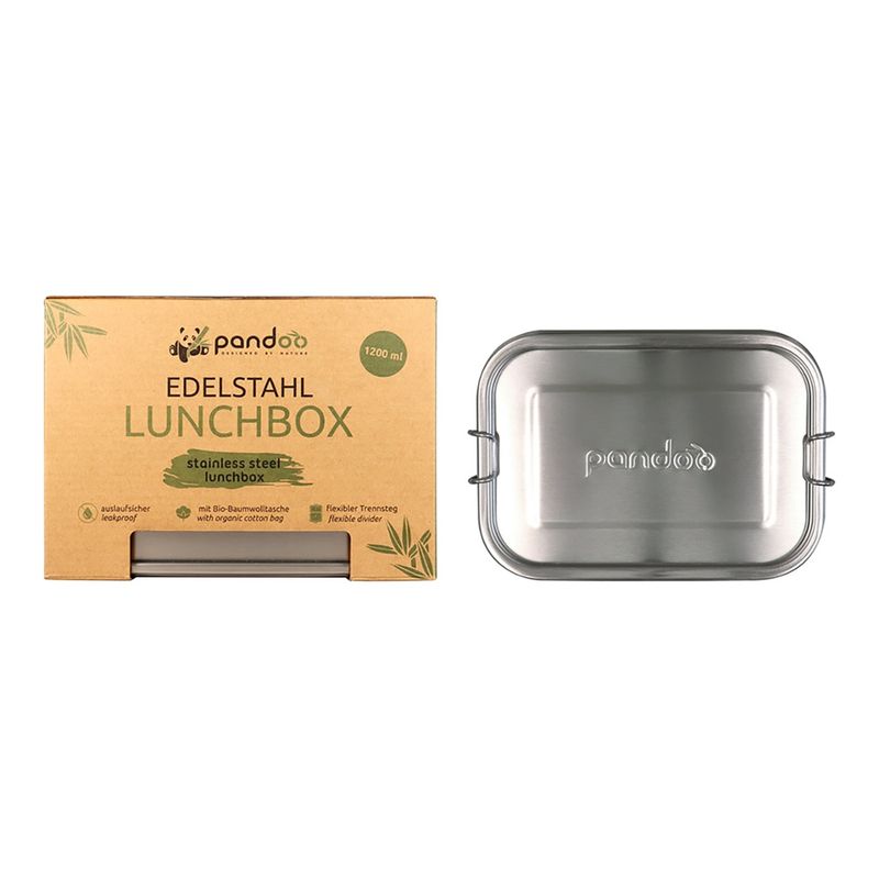 pandoo pandoo Edelstahl Lunchbox 800ml: praktisch, umweltfreundlich und eine nachhaltige Alternative für den Alltag - Produktbild