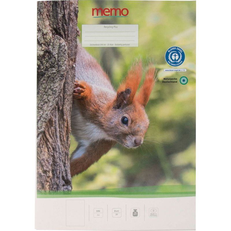 memo memo Zeichenblock DIN A4, 20 Blatt - Produktbild