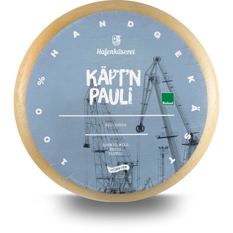 Hafenkäserei Käpt'n Pauli, Bio-Gouda jung 50% Fett i.Tr. - Produktbild