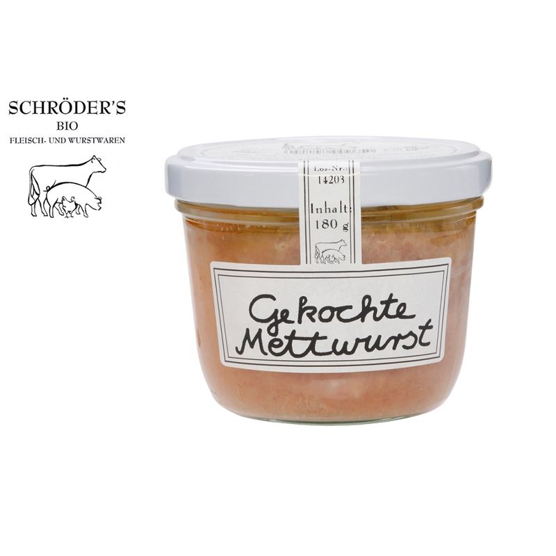 Schröder's Bio Fleisch- und Wurstwaren Gekochte Mettwurst im Glas - Produktbild