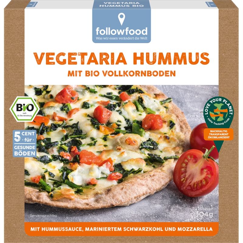 followfood Pizza Vegetaria Hummus Bio Vollkorn 304g - Produktbild