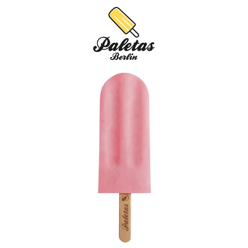 Paletas Berlin  Paletas Premium Bio Stieleis Creamy Strawberry vegan - Produktbild