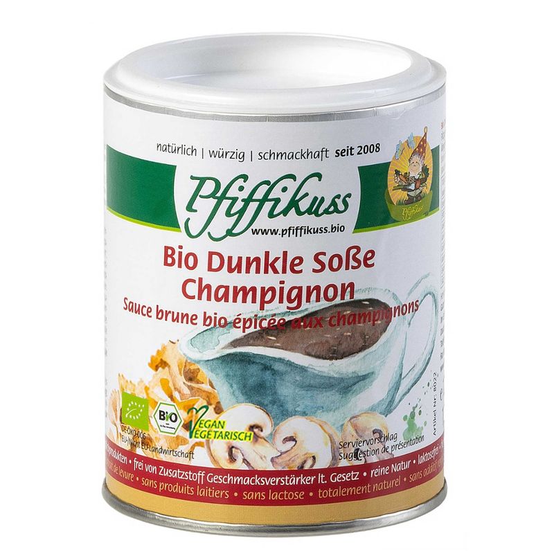 Pfiffikuss Gutes von der Reichenau Bio Dunkle Sauce mit Champignon 125g Dose - Produktbild
