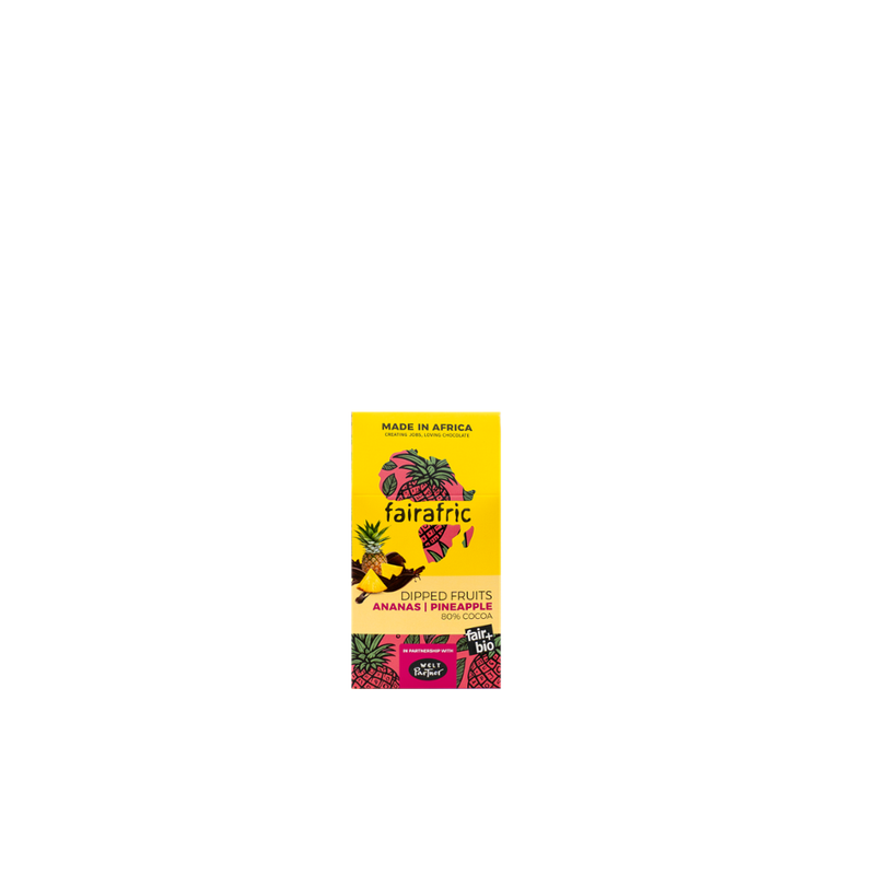 fairafric Dipped Fruits Ananas in 80% Bio-Zartbitterschokolade - Produktbild