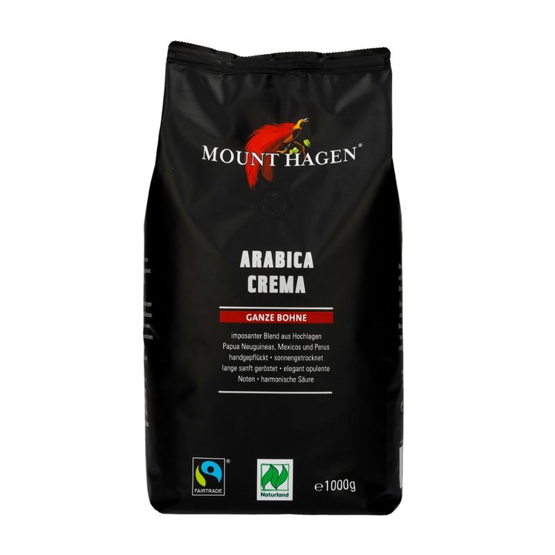 Mount Hagen Fairtrade Röstkaffee Crema, ganze Bohne - Produktbild