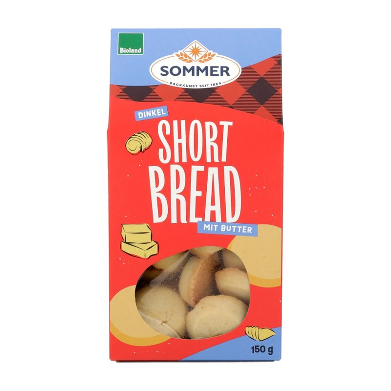 SOMMER BACKKUNST SEIT 1864 BIOLAND Dinkel Short Bread mit Butter 150g - Produktbild