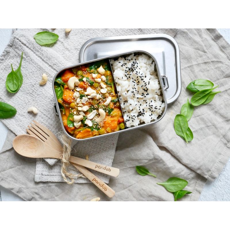 pandoo pandoo Edelstahl Lunchbox 800ml: praktisch, umweltfreundlich und eine nachhaltige Alternative für den Alltag - Produktbild
