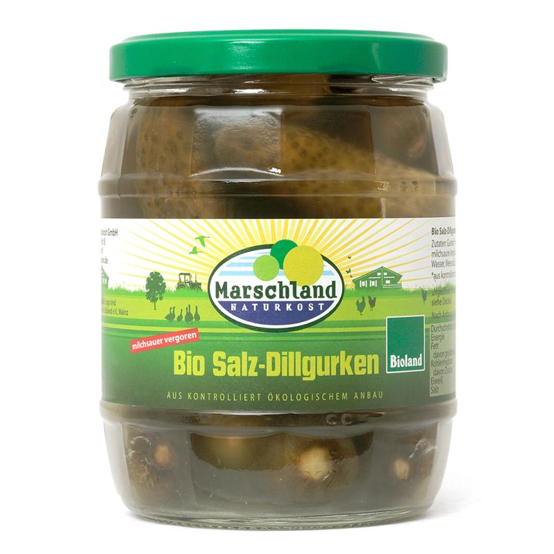 Marschland  Bioland Bio-Salzdillgurken 580 ml Gl. MARSCHLAND - Produktbild