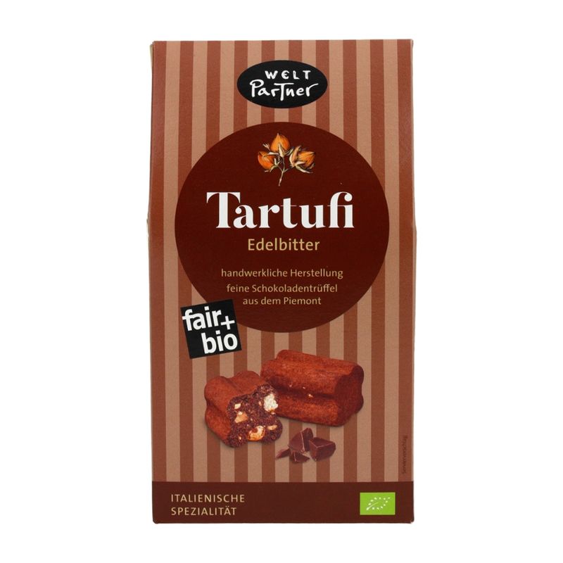 WeltPartner Tartufi Edelbitter, bio°, Schokoladentrüffel,  120g, vegan - Produktbild