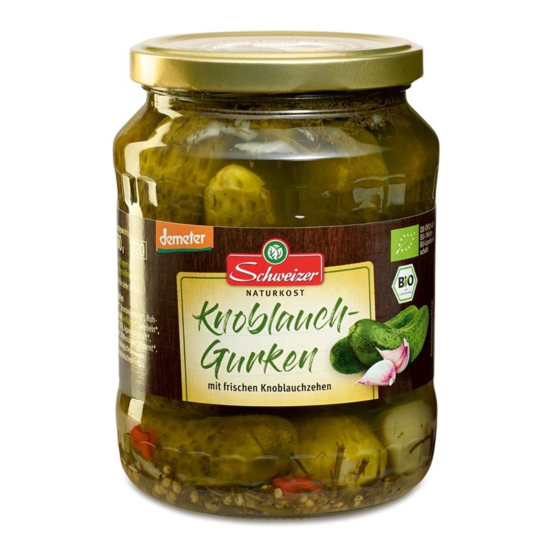 Schweizer demeter Knoblauchgurken - Produktbild