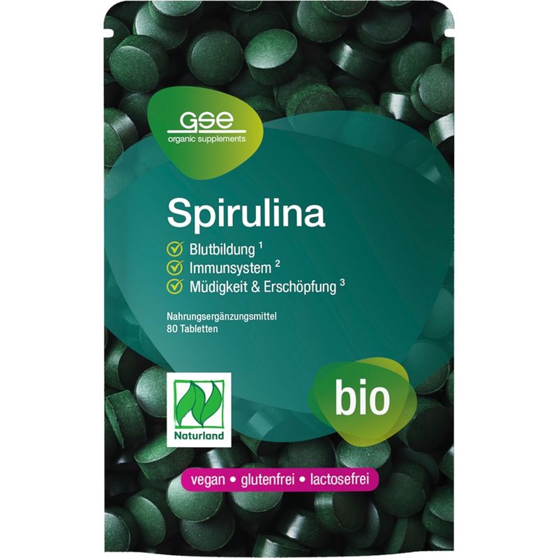 GSE  Spirulina (Bio), 80 Tabletten à 500 mg - Produktbild