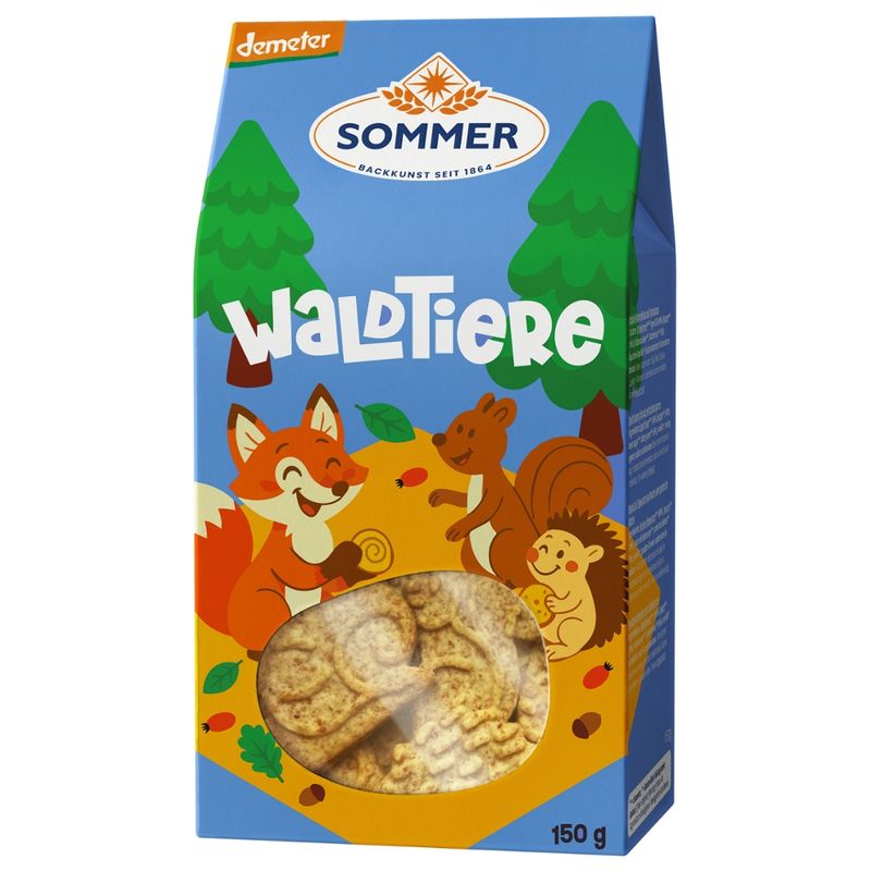 SOMMER BACKKUNST SEIT 1864 Demeter Dinkel Kinder Waldtiere - Produktbild
