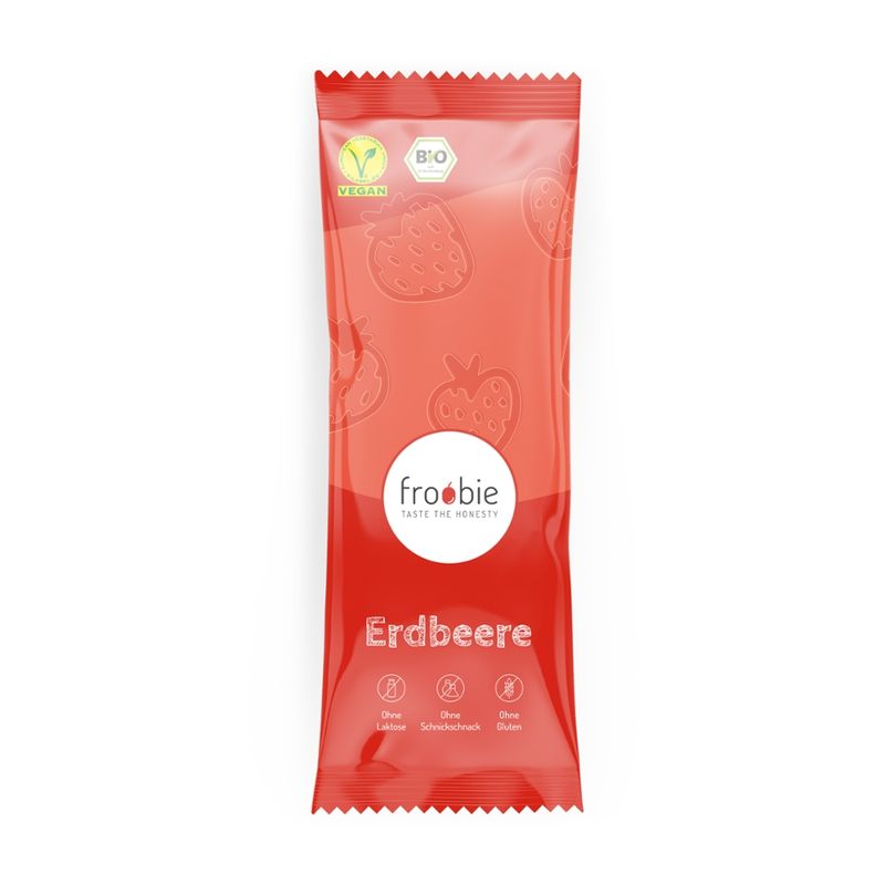 froobie froobie Bio Erdbeer Eis am Stiel, völlig natürlich und ohne künstliche Zusatzstoffe - Produktbild