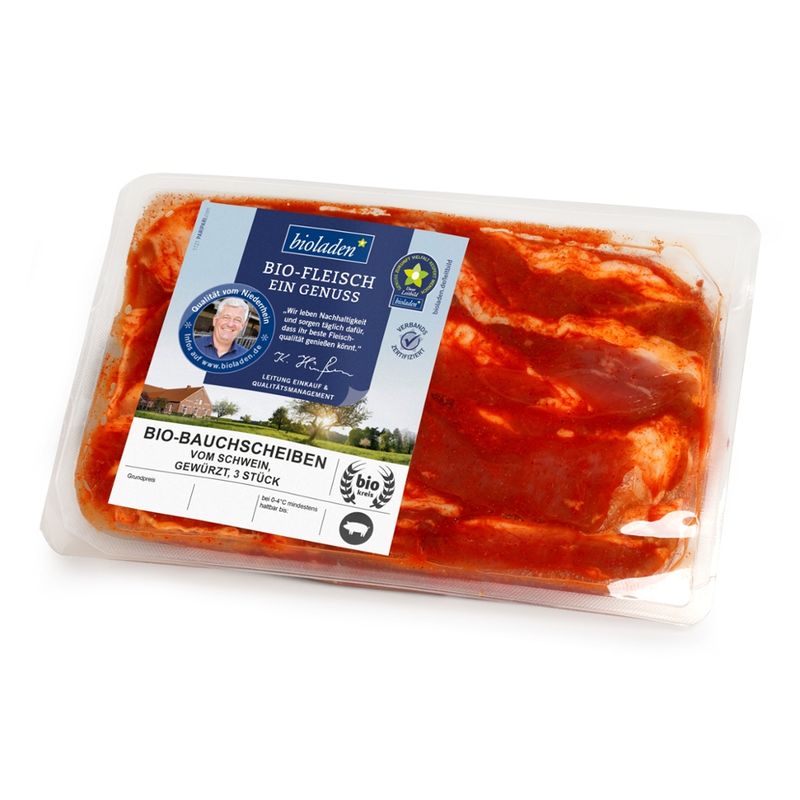 bioladen Bauchscheibe vom Schwein, gewürzt, 3 Stück - Produktbild