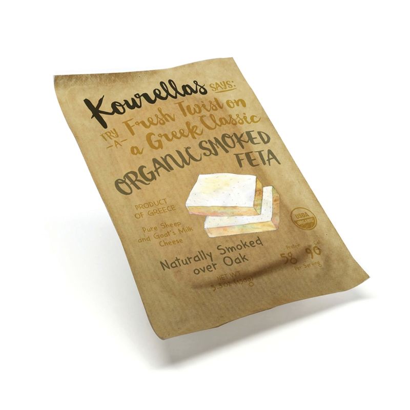 Kourellas Says SMOKED CHEESE ORGANIC SHEEP & GOAT MILK VAC.150g - Produktbild