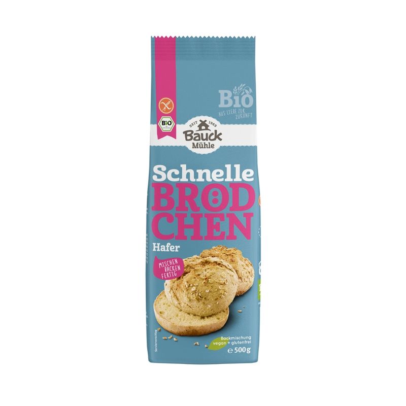 Bauck Mühle Schnelle Brötchen Hafer glutenfrei Bio - Produktbild