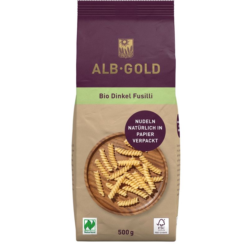 ALB-GOLD AG Bio Dinkel Fusilli (Papier) 500g - Produktbild