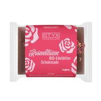 BIO Edelbitterschokolade mit Rosenblüten 50g - Produktbild
