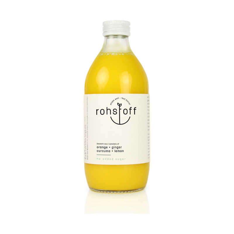 Rohstoff orange+ginger+curcuma+lemon 0,33 l - Produktbild