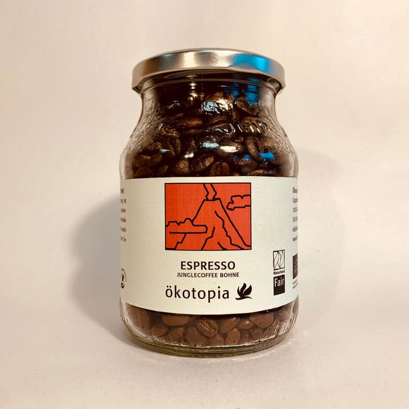 Ökotopia  Espresso Junglecoffee kbA im Glas 180g Bohne - Produktbild