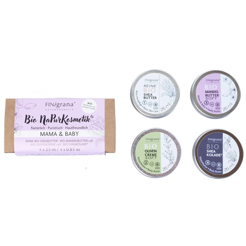 FINigrana® Naturkosmetik FINigrana BIO NaPurKosmetik® Pflegeset "MAMA & BABY"  4x25ml  Sanfte Pflege für zarte Haut - von Anfang an. - Produktbild