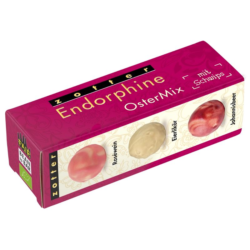 Zotter Schokolade Endorphine Ostermix mit Schwips (3 Kugeln) - Produktbild