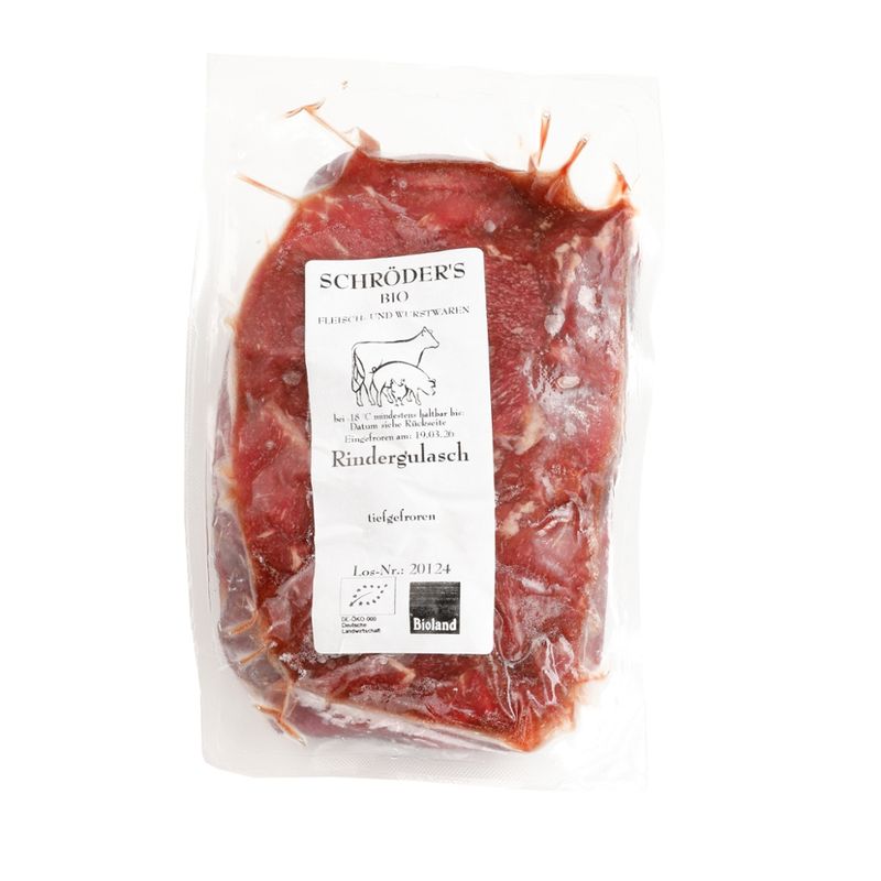 Schröder's Bio Fleisch- und Wurstwaren Rindergulasch 500 g TK - Produktbild