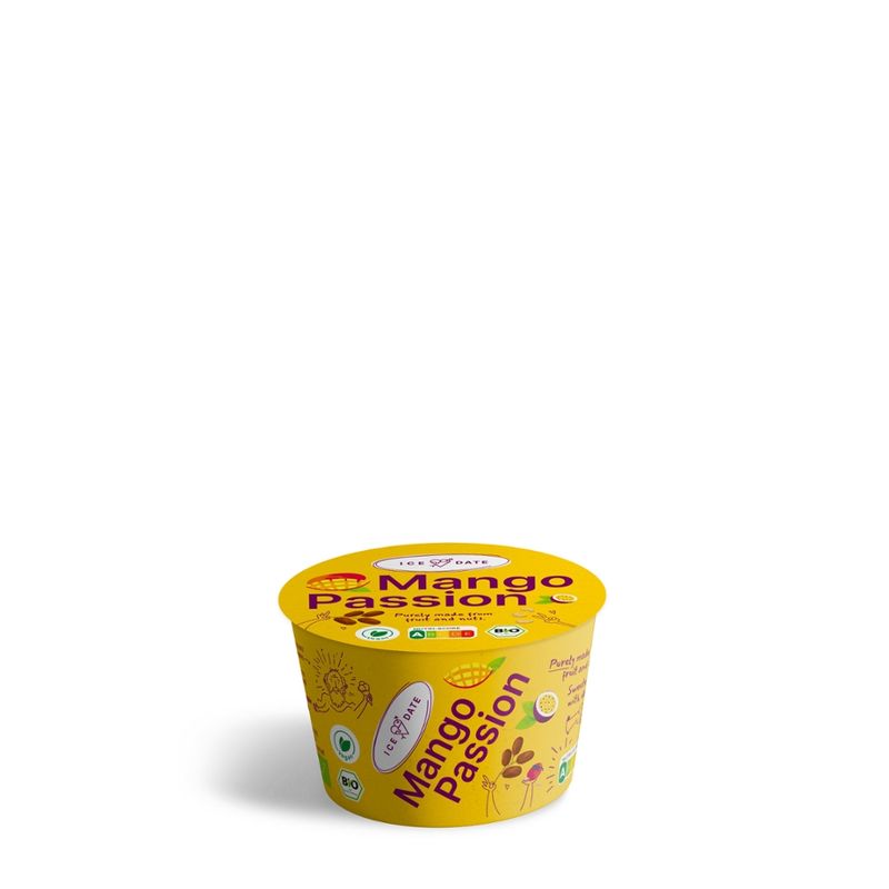 iceDate iceDate Bio-Mango-Passion-Eis, vegan, laktosefrei, glutenfrei, mit Datteln gesüßt 120ml - Produktbild