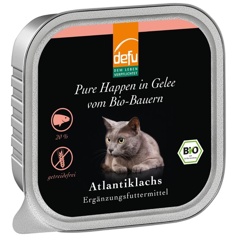 defu - Das Tierfutter vom Bio-Bauern Katze Pure Happen in Gelee Atlantiklachs - Produktbild