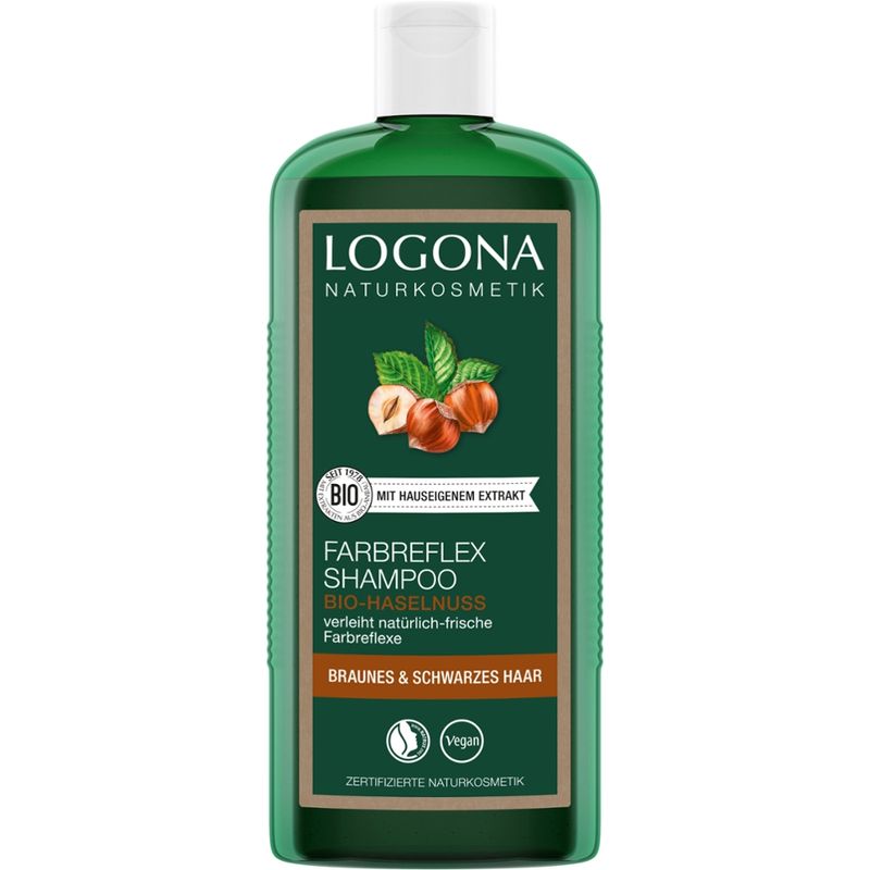 Logona Farbreflex Shampoo Bio-Haselnuss Braunes und Schwarzes Haar - Produktbild