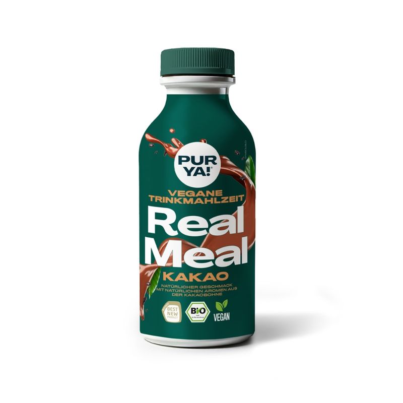 PURYA! Trinkmahlzeit Real Meal, Flasche, Kakao, BIO, 500ml - Produktbild