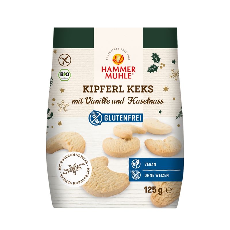 Hammermühle Bio Kipferlkekse Vanille & Haselnuss gf - Produktbild