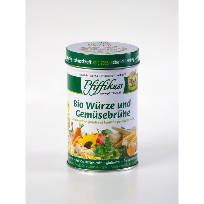 Pfiffikuss Gutes von der Reichenau Bio Würze und Gemüsebrühe Jubiläumsdose 250g - Produktbild