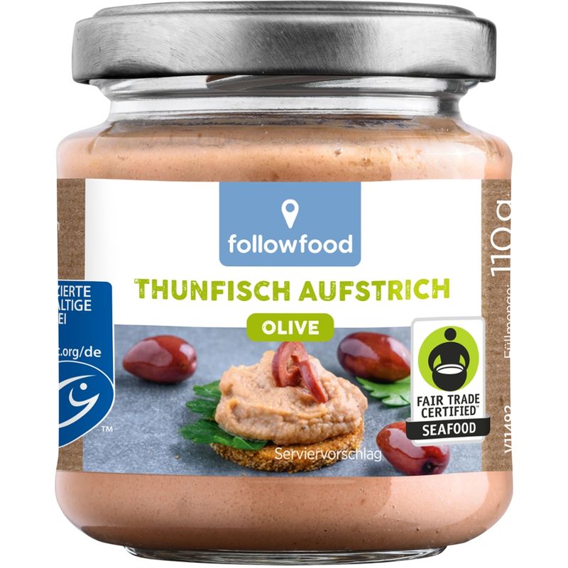 followfood Thunfisch-Aufstrich Olive mit Thunfisch aus nachhaltigem Wildfang und Bio-Zutaten - Produktbild