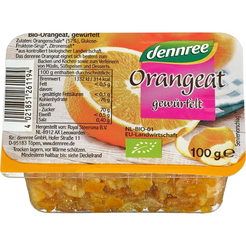 dennree Orangeat gewürfelt - Produktbild