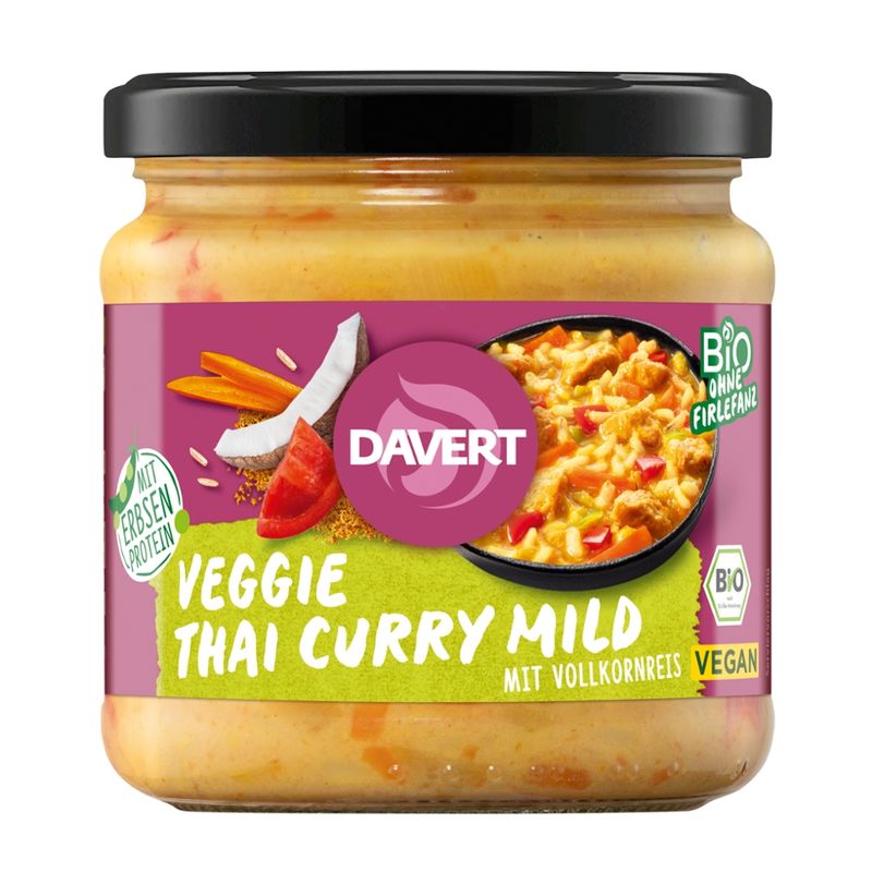 Davert Veggie Thai Curry mild mit Vollkornreis 340g - Produktbild