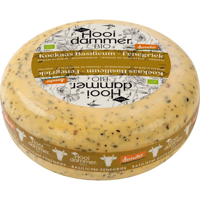 Hooidammer Hooidammer Demeter Schnittkäse Basilikum/Bockshornklee 4/5kg mindestens 50% Fett. i. Tr. - Produktbild