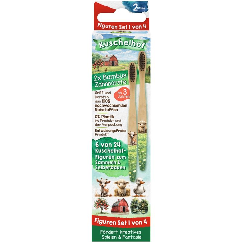 Outdoor Freakz Bambus Zahnbürste Kinder Kuschelhof 2er - Produktbild