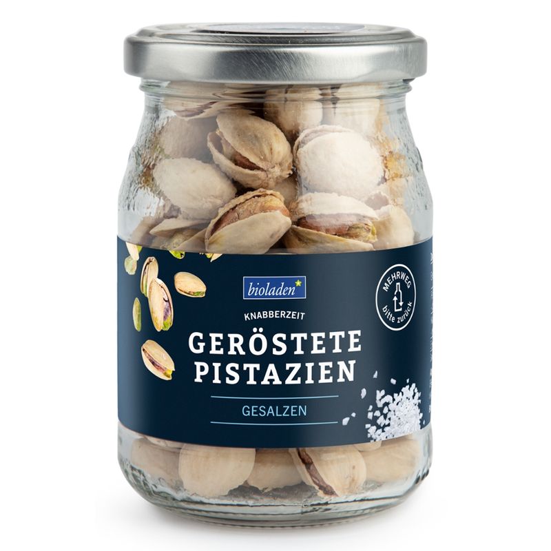 bioladen Pistazien in der Schale, geröstet & gesalzen im Pfandglas - Produktbild