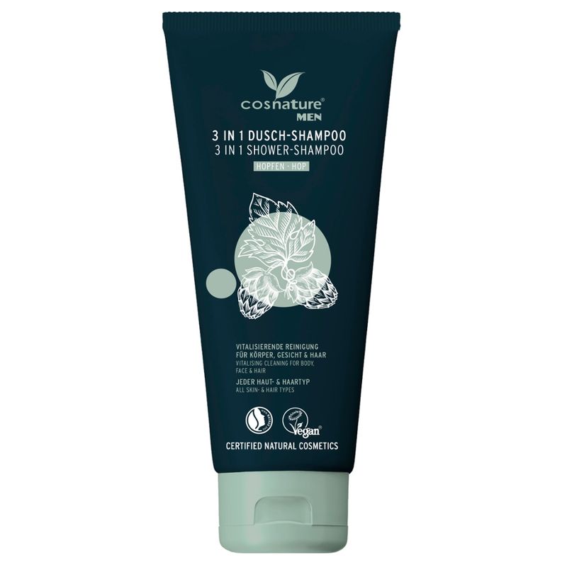 Cosnature  3 in 1 Dusch-Shampoo Hopfen 200 ml - Produktbild
