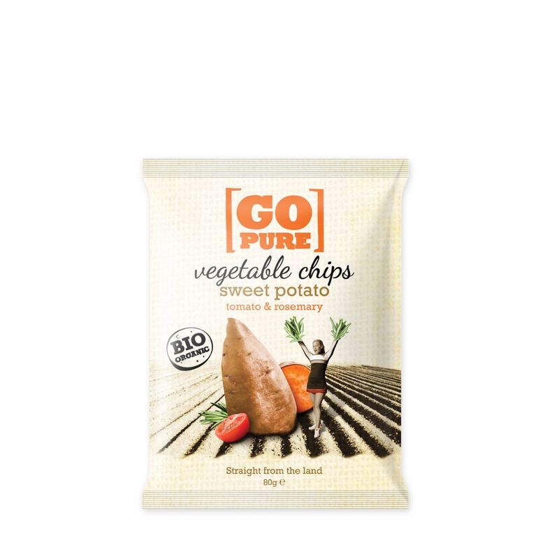 GoPure Vegetable chips sweet potato tomato & rosemary vegan/glutenfrei - Produktbild