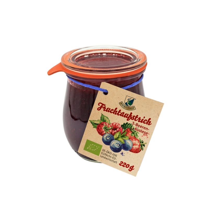Kiebitzhof Bio Fruchtaufstrich 3 Beeren Auslese - Produktbild