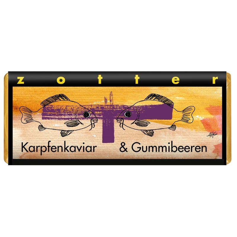 Zotter Schokolade Karpfenkaviar & Gummibeeren - Produktbild