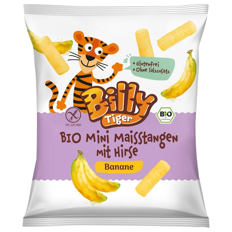 Billy Tiger Billy Tiger BIO Mini Maisstangen mit Hirse und Banane - Produktbild