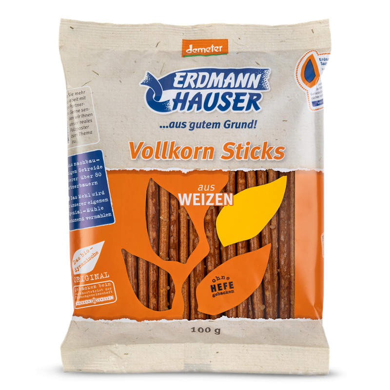 ErdmannHAUSER Getreideprodukte ErdmannHAUSER demeter Weizenvollkornsticks - Produktbild
