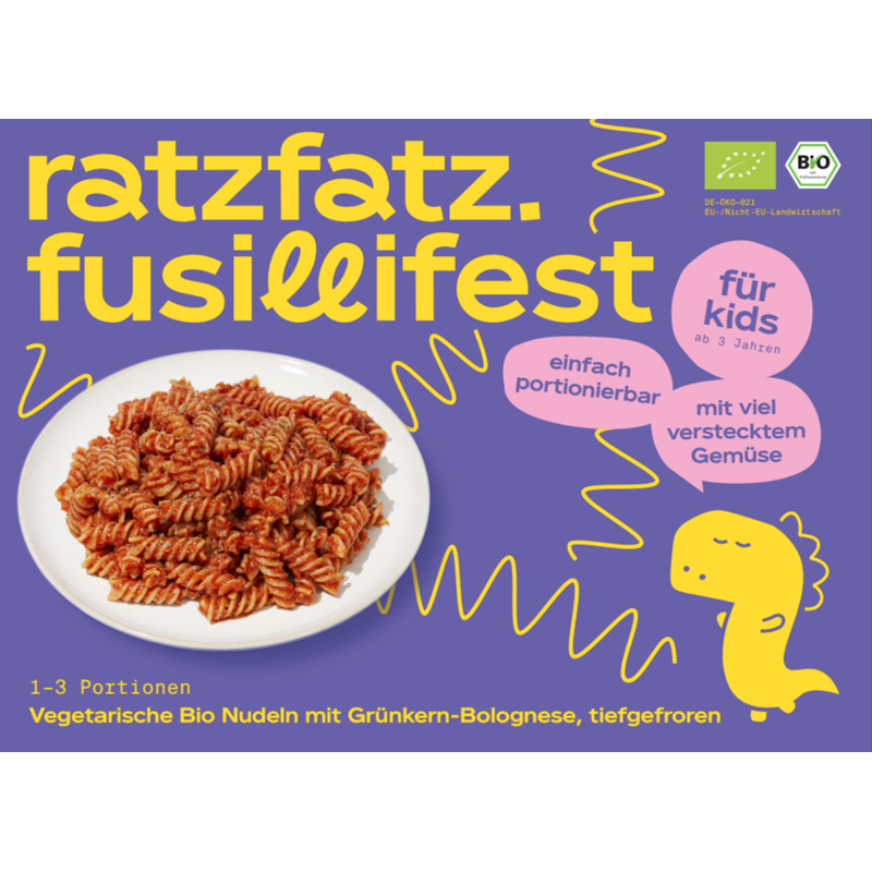 ratzfatz  Fusillifest, Bio Nudeln mit Grünkern Bolognese, tiefgefroren - Produktbild