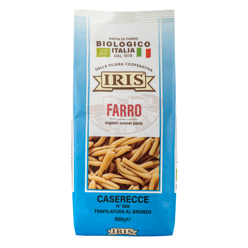 IRIS  Caserecce hell aus ökologischer Halbvollkorn-Sommerdinkel der 100% Italienischen IRIS Landwirtschaftlichekette 500 gr. - Produktbild