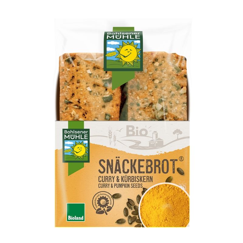 Bohlsener Mühle Snäckebrot Curry & Kürbiskern - Produktbild